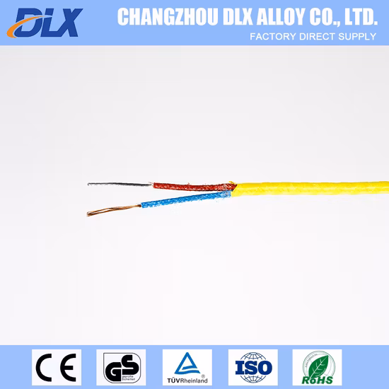 Fil d'extension de thermocouple isolé en silicone/téflon/fibre de verre/PVC 20 AWG